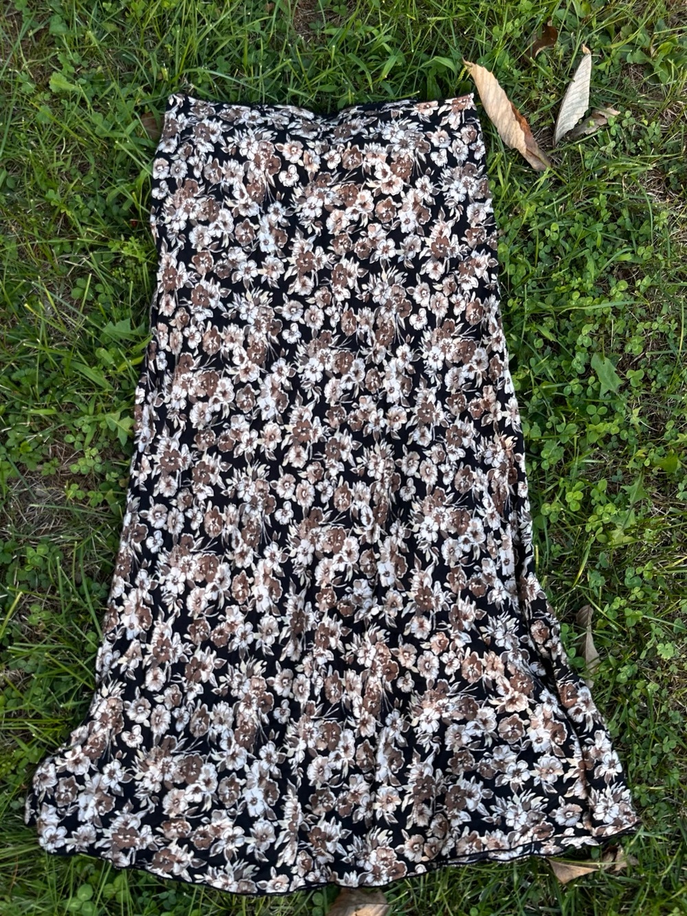 Vintage Y2K 90’s Slip Style Lace Trim Floral Maxi Skirt by Old Navy